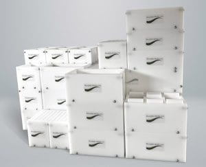 Reusable epoxy resin molds for batch production - various sizes stacked